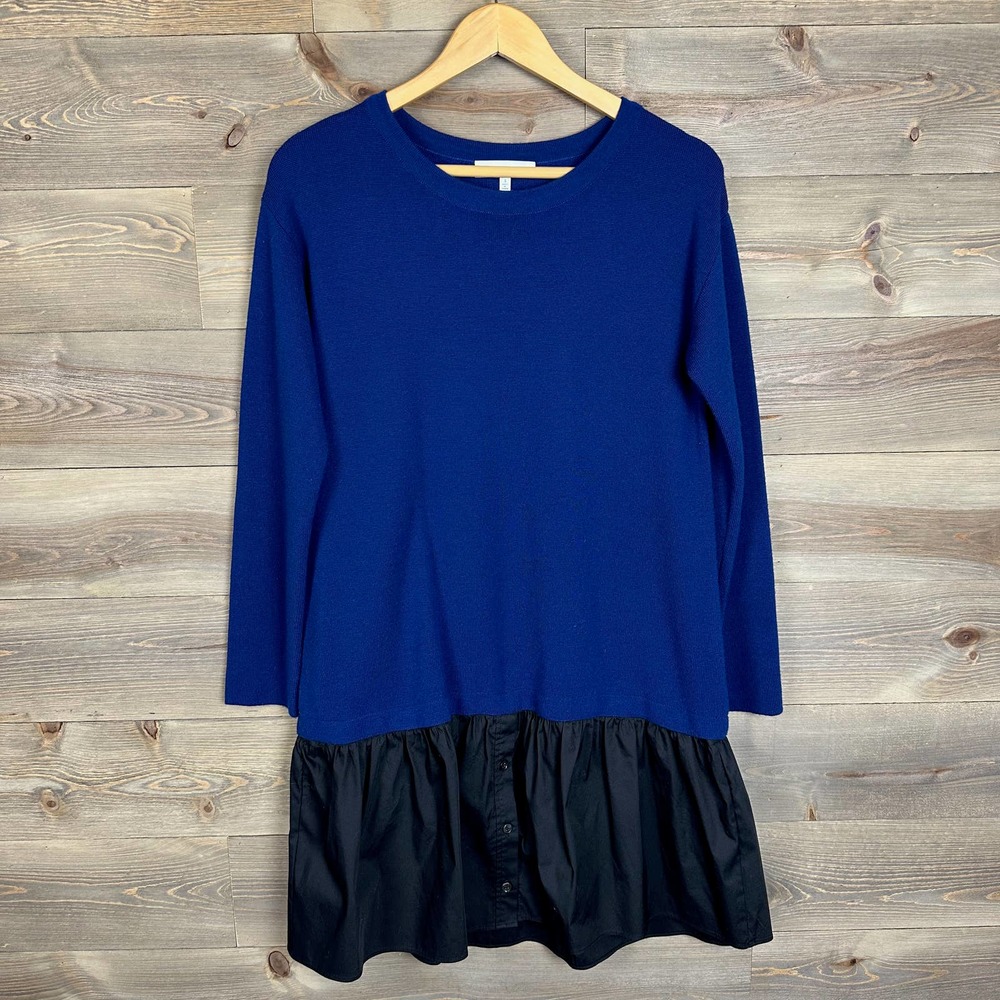 Milly Blue and Black Midi Dress